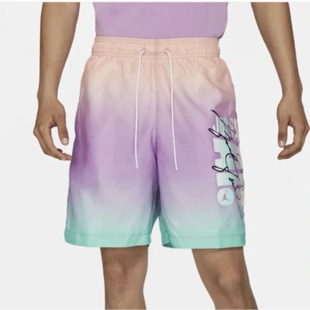 Nike Air Jordan DNA HBR Pool Shorts Sz Mens Large Rainbow Sherbet NWT Size XL
